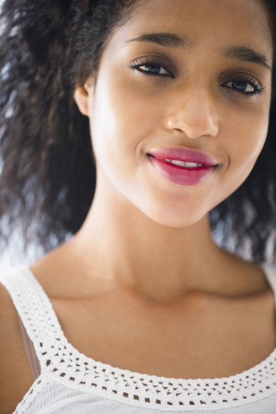 Smiling Middle Eastern woman