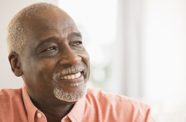 Black man smiling