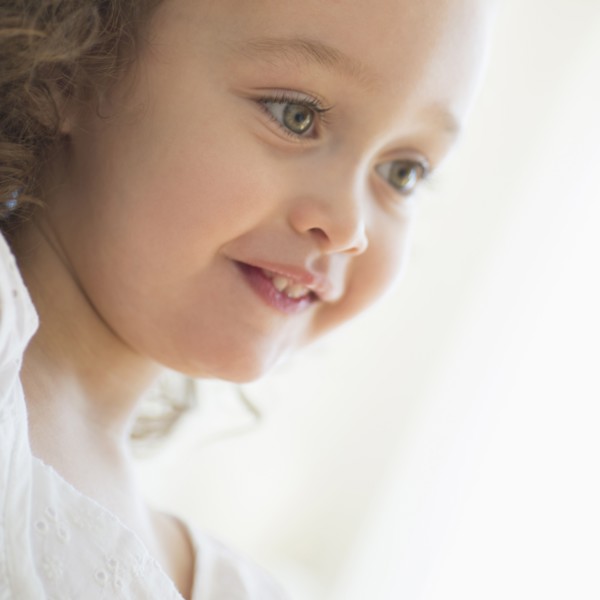 Mixed race girl smiling