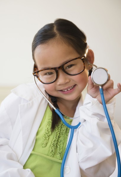 Korean girl playing doctor