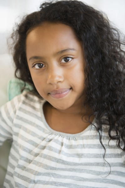 Mixed race girl smiling