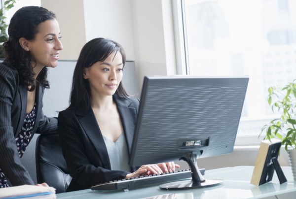 Businesswomen working together in office