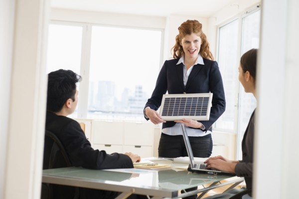 Businesswoman talking in meeting