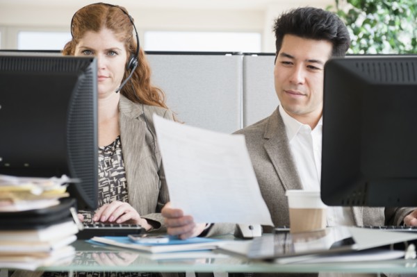 Business people working at desk