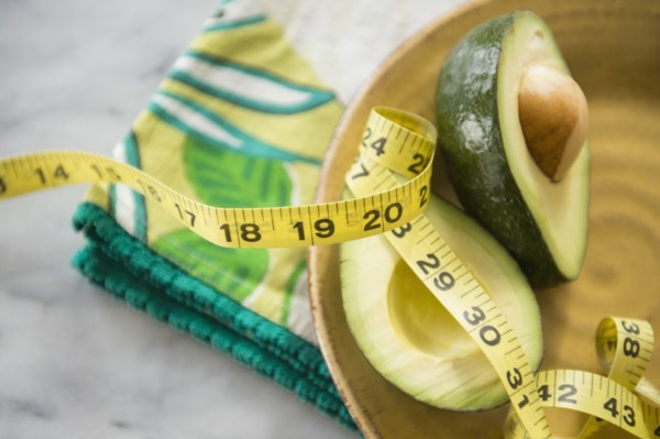 Close up of halved avocado