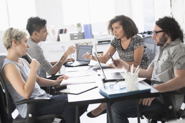 Business people talking in meeting