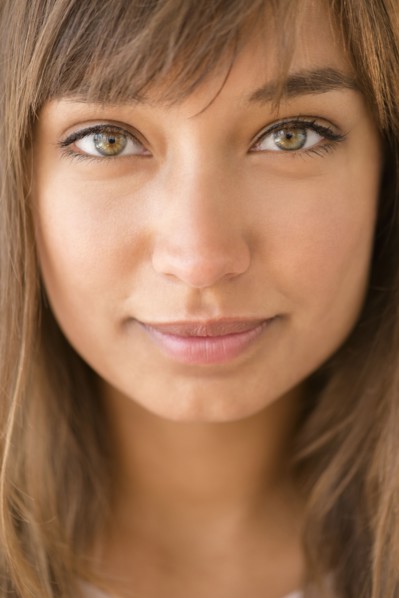 Close up of mixed race woman smiling