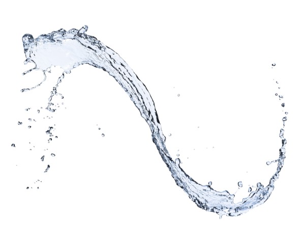 Water splashing on white background