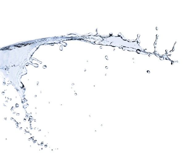 Water splashing on white background