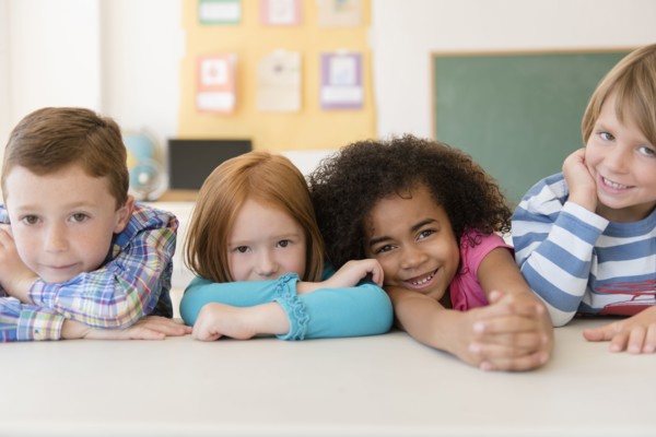 Students smiling in classroom