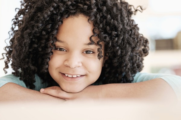 African American girl smiling