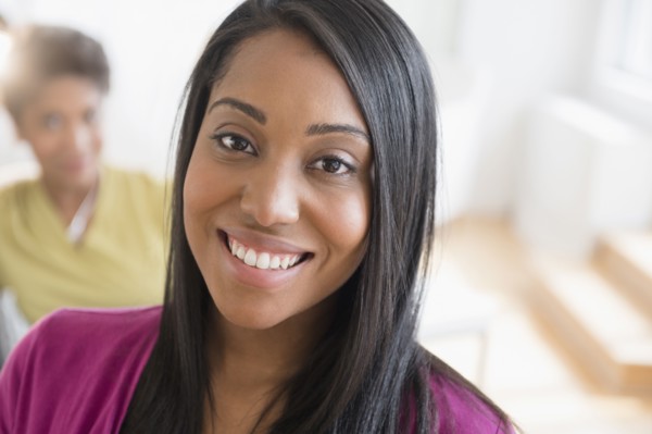 Black woman smiling