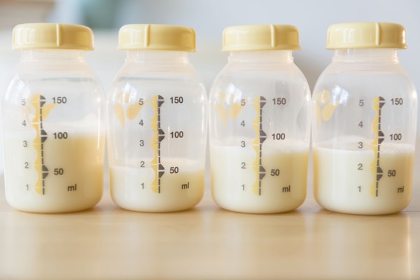 Bottles of breast milk