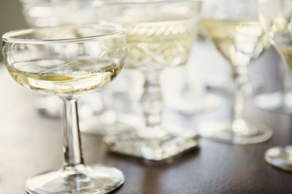 Champagne in coupes
