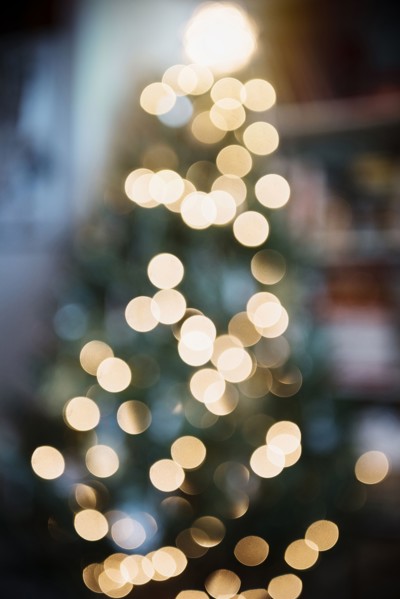 Defocused lights on Christmas tree