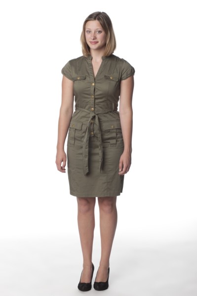Smiling Caucasian teenager in dress