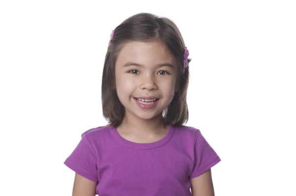 Smiling mixed race girl