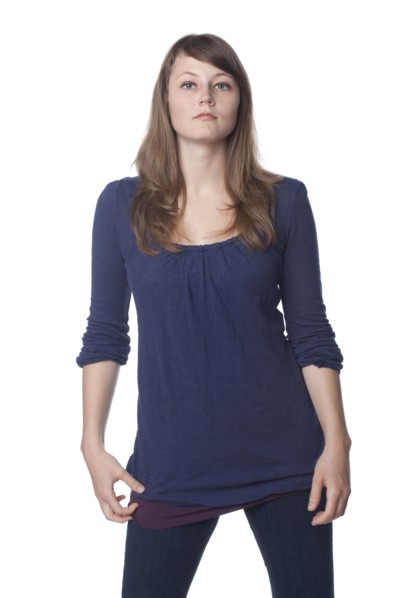 Serious Caucasian woman