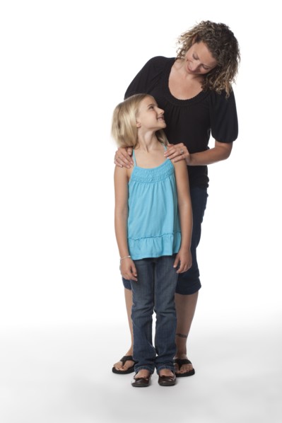 Caucasian mother looking at daughter