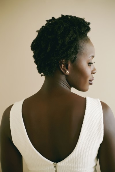 Black woman looking over her shoulder