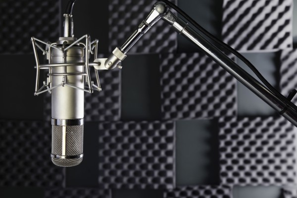 Microphone in recording studio