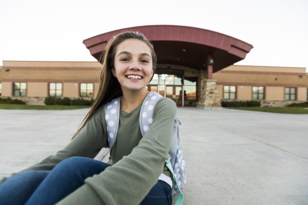 Utah, Lehi, Portrait of smiling girl