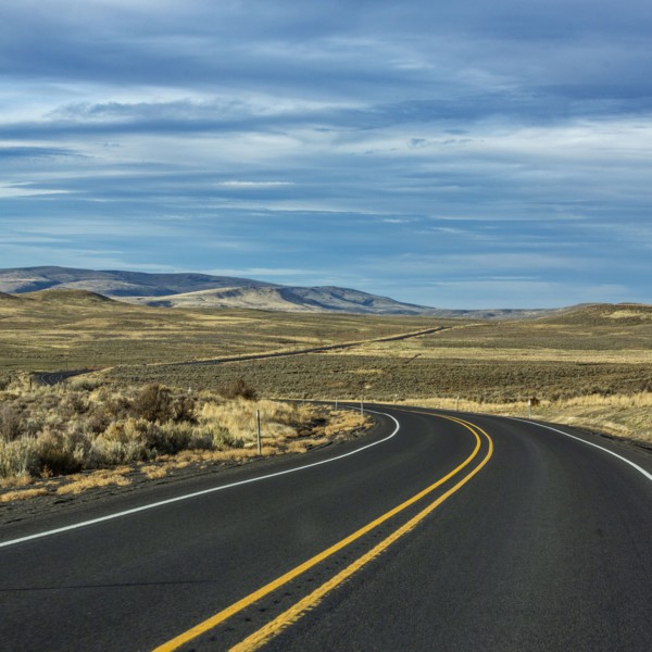 Empty highway in desert
