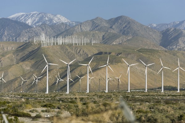 Wind farm in mountains