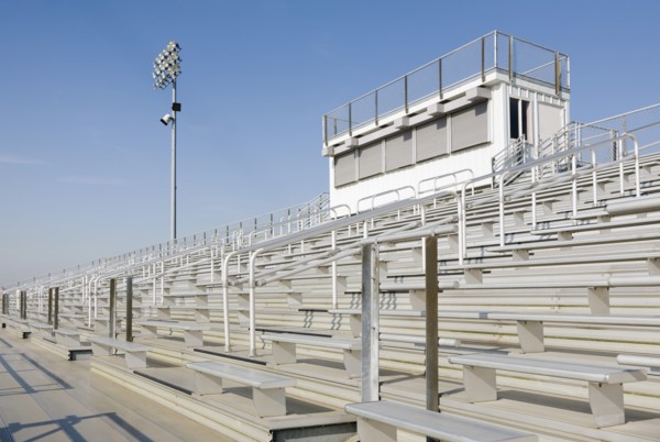 Bleachers at high school sports field