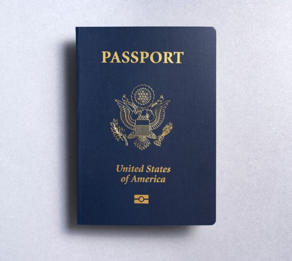 Studio shot of US passport