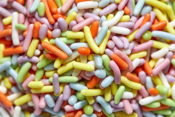 Close-up of colorful sprinkles