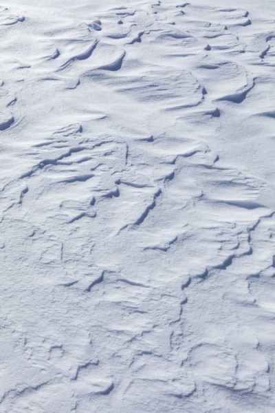 Snow drifts near Sun Valley on sunny winter day