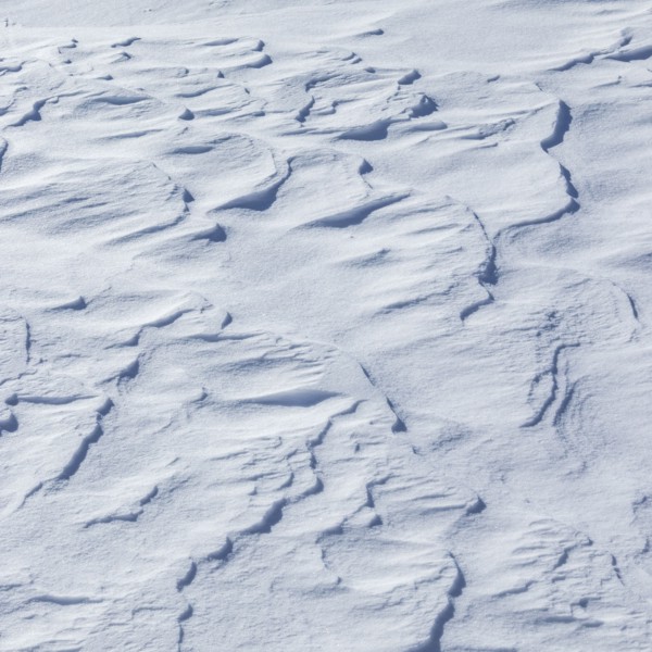 Snow drifts near Sun Valley on sunny winter day