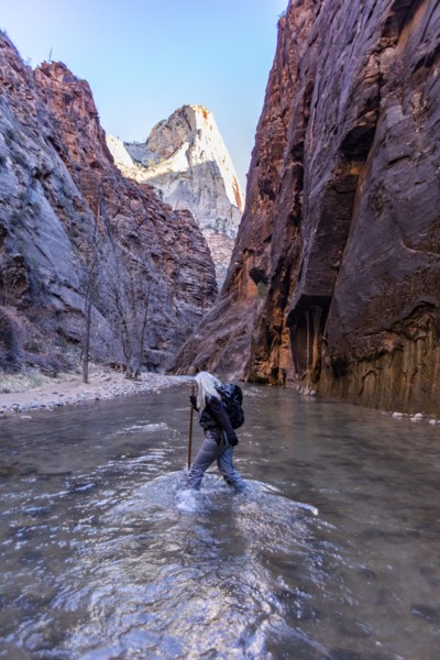 Senior female hiker