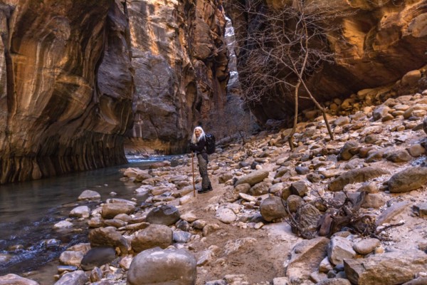 Senior female hiker