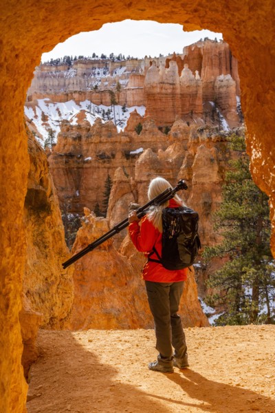 Senior female hiker