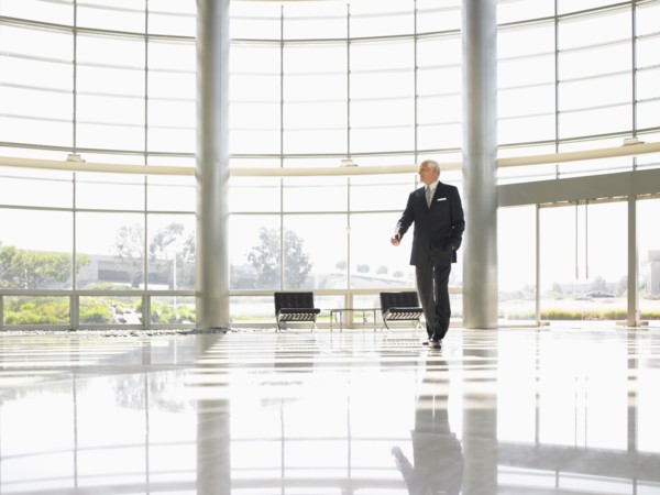 Businessman in lobby