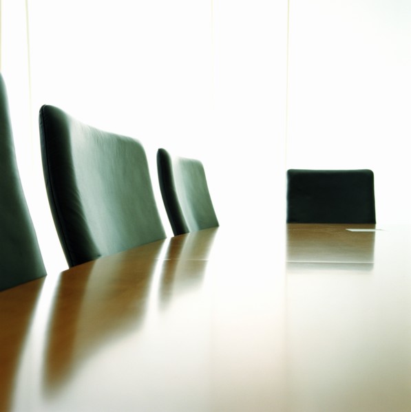 Empty boardroom table