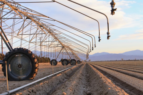 USA, California, Los Angeles, Irrigation equipment in field