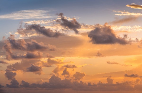 Golden clouds at sunrise