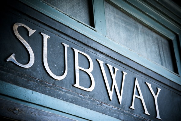 Subway entrance sign