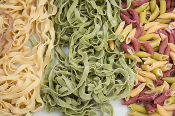 Fresh pasta at farmers market
