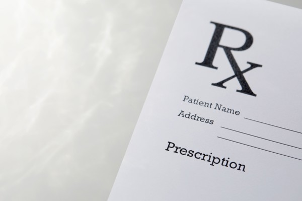 Close-up of doctors prescription form