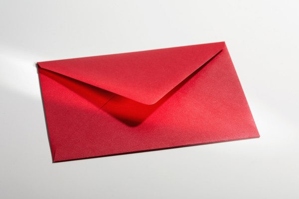 Red envelope on white background