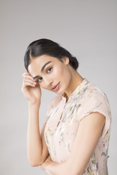 Studio portrait of beautiful woman
