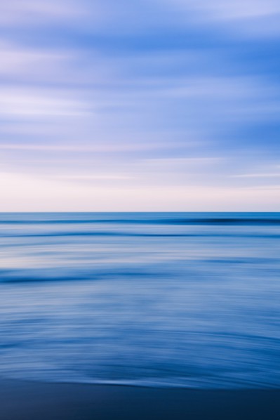 Smooth blue surface of sea