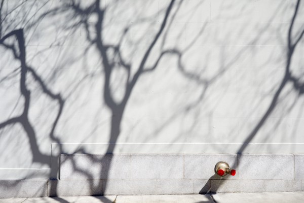 Abstract shadows on concrete wall
