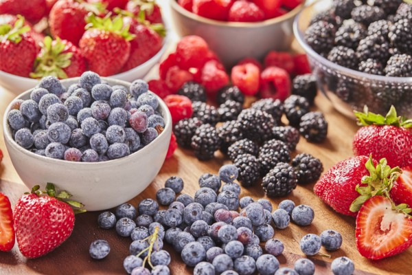 Studio shot of assorted fresh fruit