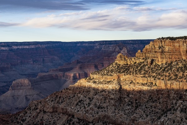 Grand Canyon National Park rock formations at sunset
