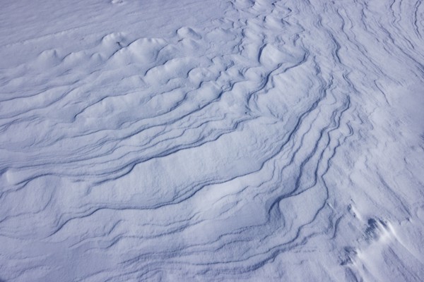 Abstract patterns on snow, full frame